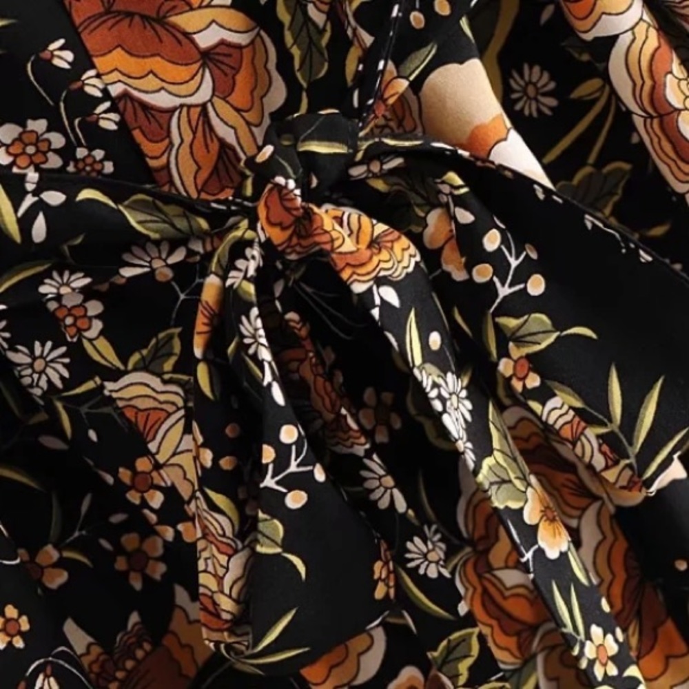 Boho Floral Long Duster Kimono Maxi Robe - Picture 4 of 8